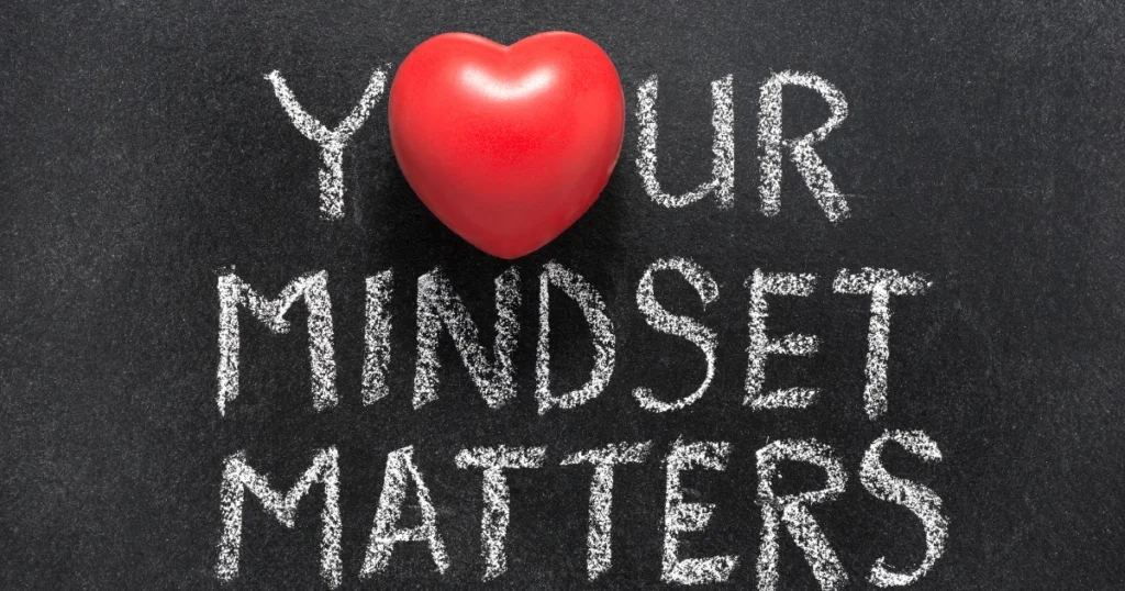 chris spurling mindset illustrated by the words your mindset matters on a chalkboard